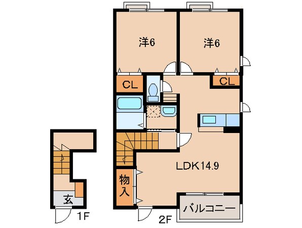 打田駅 バス5分  東三谷下車：停歩6分 2階の物件間取画像